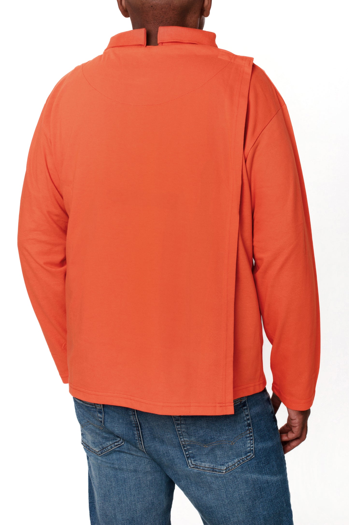 Open-Back Orange Polo T-Shirt | Adaptive Clothing for Men
