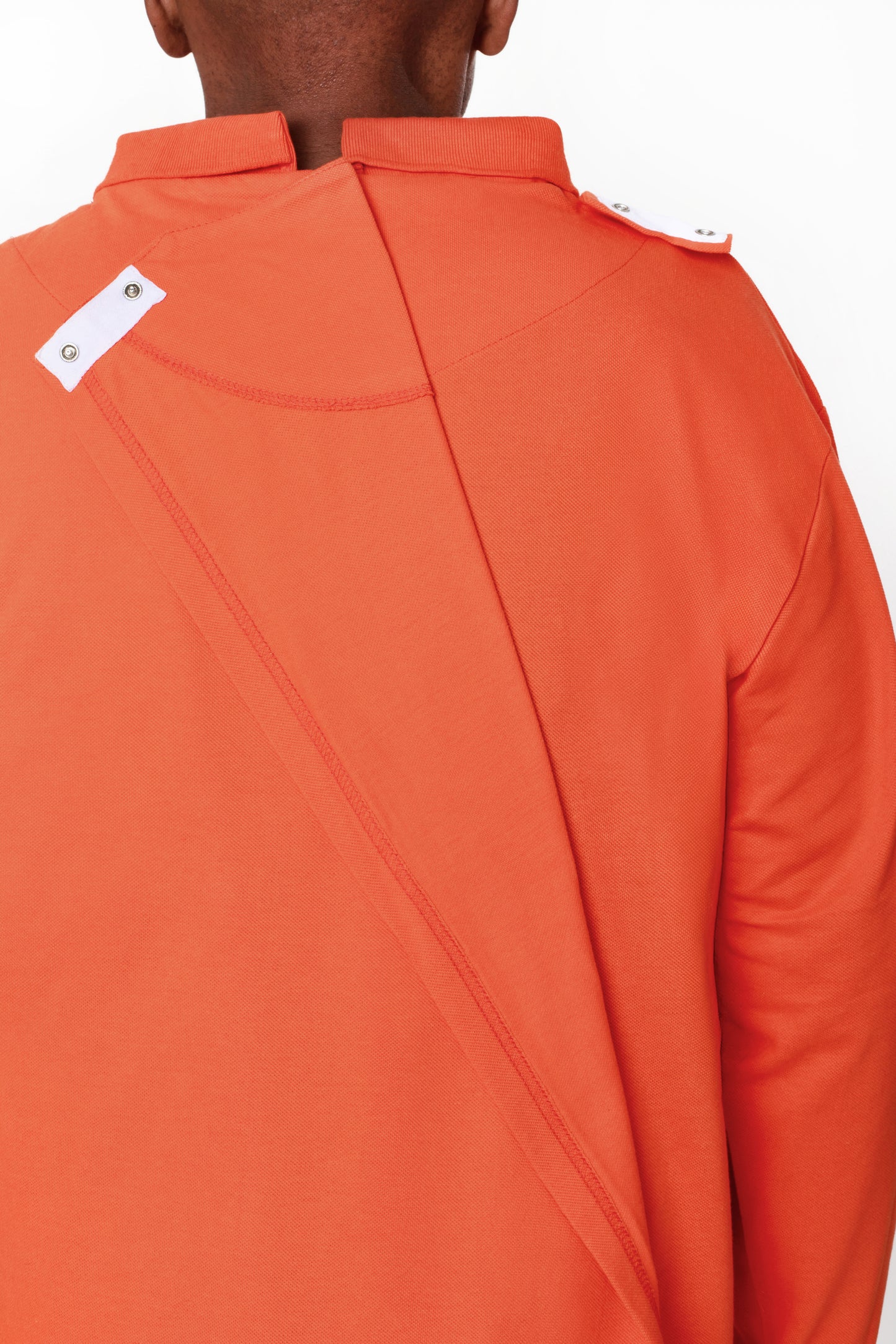 Open-Back Orange Polo T-Shirt | Adaptive Clothing for Men