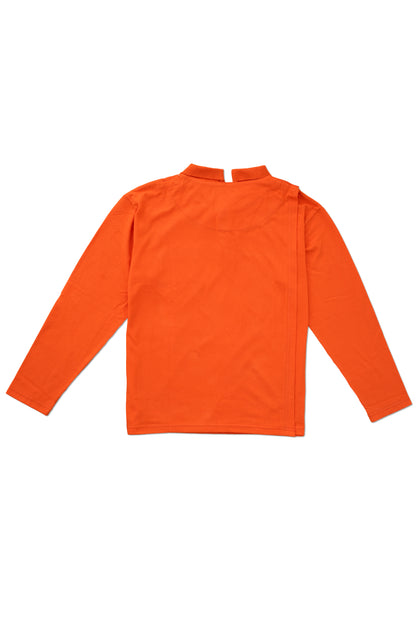Men's Adaptive Open Back Full Sleeves Orange T-shirt