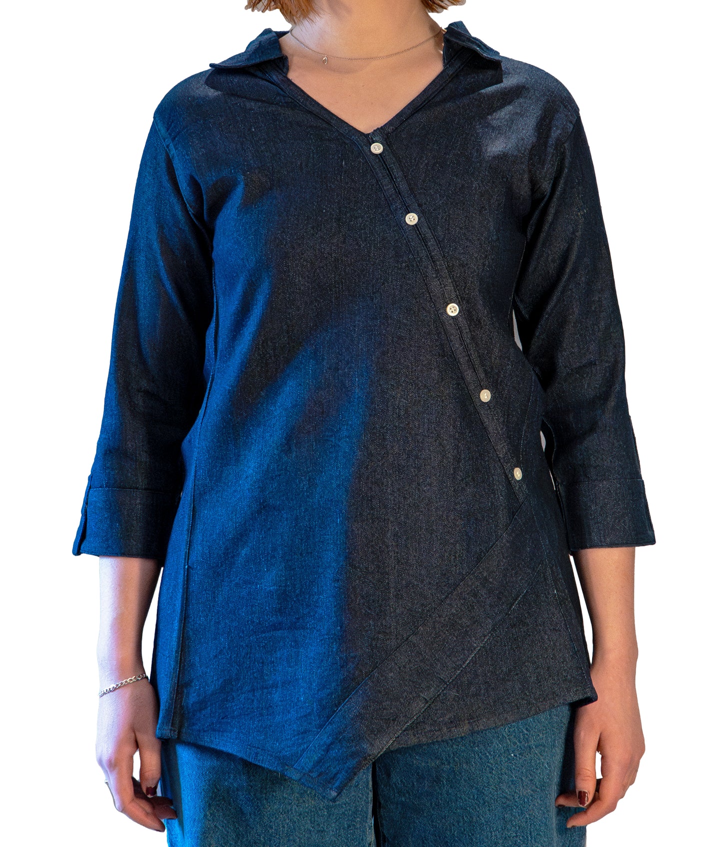 Women's Adaptive Open Back Denim Top