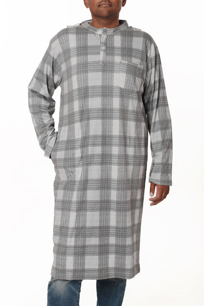 Men's open-back adaptive gown, designed for easy dressing and comfort for seniors, individuals with limited mobility, or post-surgery recovery