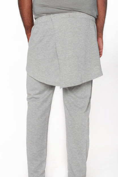 Unisex Open Back Fleece Adaptive Gray Pants