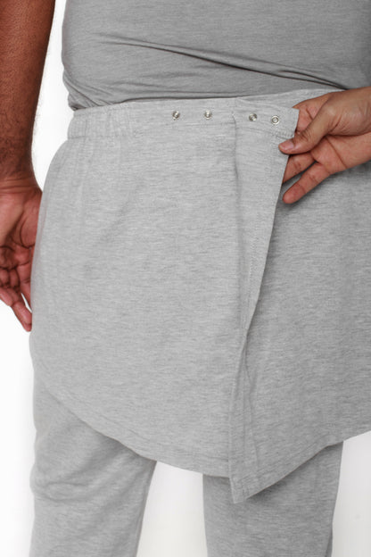 Unisex Open Back Fleece Adaptive Gray Pants