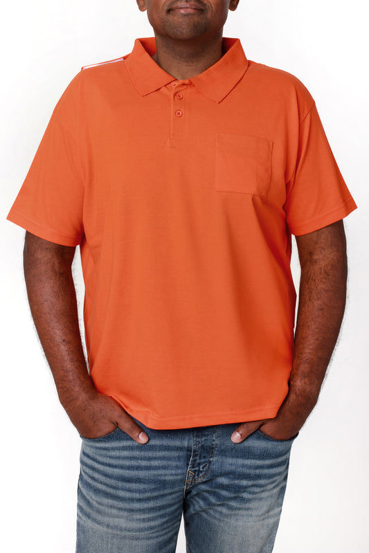 Men's Adaptive Polo Half Sleeves Orange T-Shirt