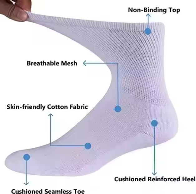 High Quality Diabetic Socks White Cotton Diabetics Socks