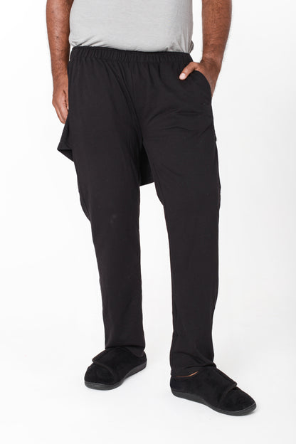 Unisex Open Back Fleece Adaptive Black Pants