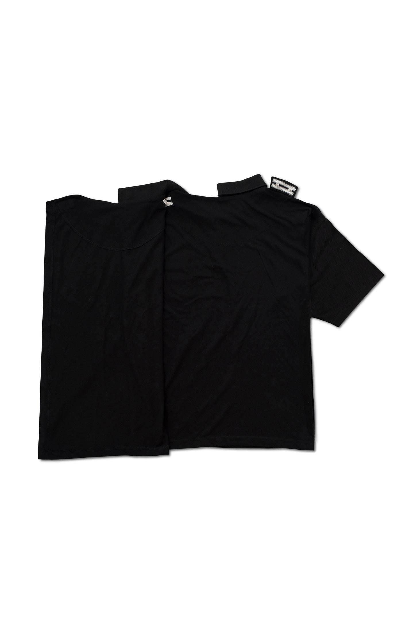 Men's Adaptive Open Back Half Sleeves Black Polo T-shirt